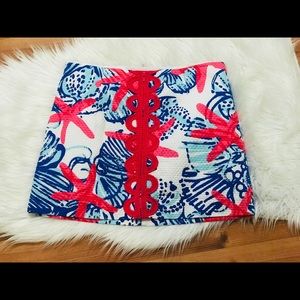 Lilly Pulitzer starfish print skirt-size 6